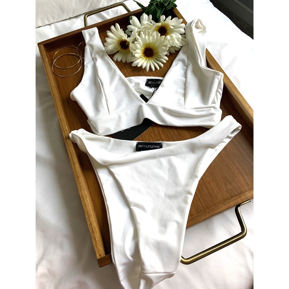 NWT PrettyLittleThing White Bikini Top